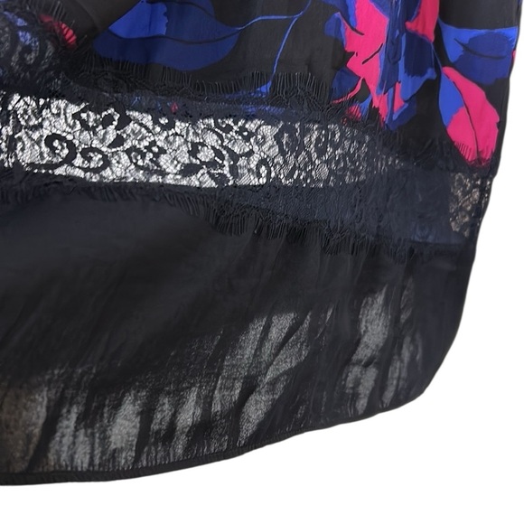 NWT Joe Fresh ,satin ,lace ,floral flare skirt,satin feel, - Picture 7 of 11